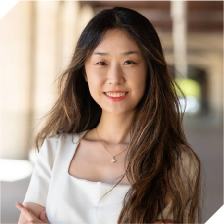 Asian woman with long brown hair